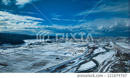 黑部川上的相本橋鳥瞰圖 黑部川上的相本橋鳥瞰圖 121874787