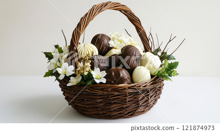 Chocolate in a basket 121874973