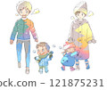 A young family going out on a cold day 121875231