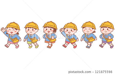 幼兒園有6個男孩和女孩 幼兒園有6個男孩和女孩 121875598