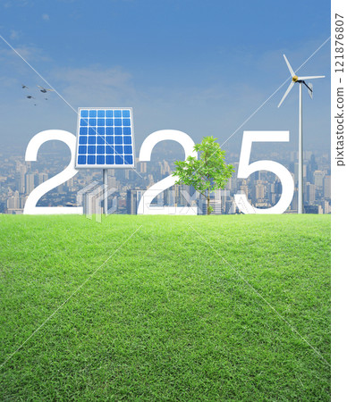 Happy new year 2025 ecological cover concept Happy new year 2025 ecological cover concept 121876807