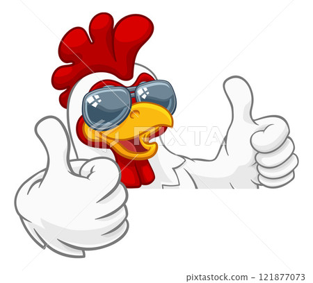 Chicken Rooster Cockerel Bird Sunglasses Cartoon 121877073