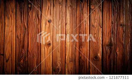 Wood grain background material Wood deck Wood grain Dark brown AI generated material Vertical grain 121877311