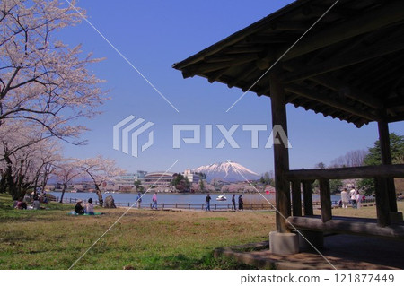 盛岡、高松池、高松公園、岩手山的風景 121877449