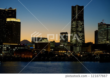 Mount Fuji as seen from Osanbashi Pier 121877667
