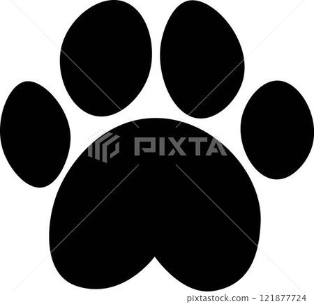 Cat or dog paw icon. graphic line vector illustration. Dog, cat paw icon. Zoo, vet logo element. Paw print vector symbol. Vector illustration. Cat or dog paw icon. graphic line vector illustration. Dog, cat paw icon. Zoo, vet logo element. Paw print vector symbol. Vector illustration. 121877724