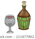 中世紀風格的酒瓶和高腳杯 121877862