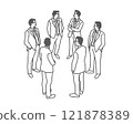 Group of business people are standing in a circle. 121878389