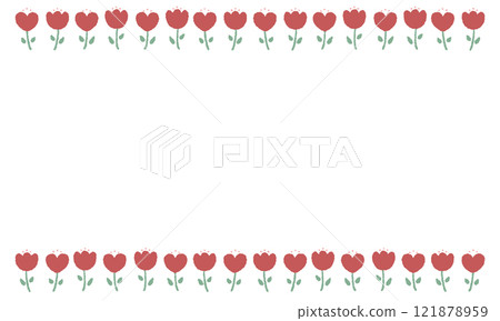 Hearts and tulips frame 121878959