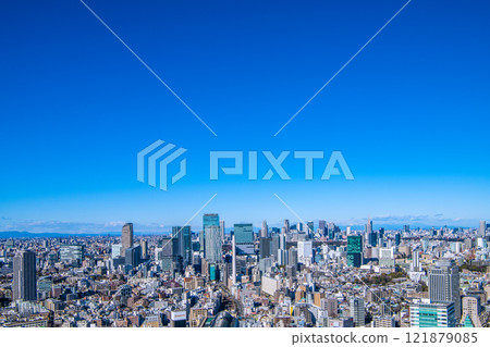 Tokyo cityscape in Japan: A rare view of the mountains. Shibuya, Akushu, Kabukicho, Mt. Nantai, etc. (11th) 121879085