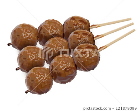 Yakitori (chicken meatballs) 3 pieces Yakitori (chicken meatballs) 3 pieces 121879099