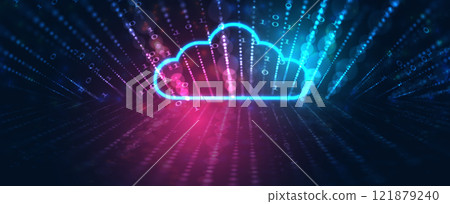 Abstract technology background with cloud and circuit  concept 121879240