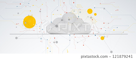 Abstract technology background with cloud and circuit concept Abstract technology background with cloud and circuit concept 121879241