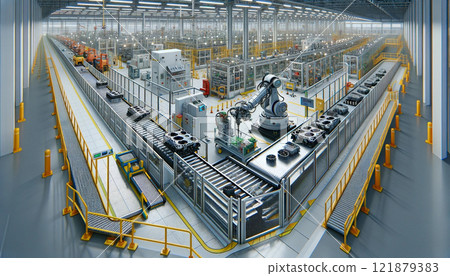 智慧工廠插畫 智慧工廠插畫 121879383