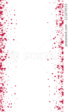 Valentine hearts, flying, falling down, floating. Red hearts scattered on white background. Lovable valentine hearts vector illustration. Valentine hearts, flying, falling down, floating. Red hearts scattered on white background. Lovable valentine hearts vector illustration. 121879553