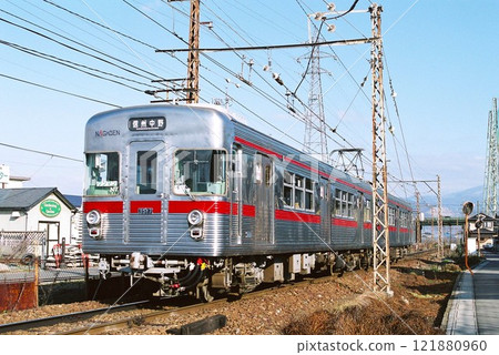Nagano Electric Railway 3500 series train on the Nagano Line heading towards Shinshu Nakano 121880960