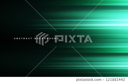 Black and green modern abstract background with green glowing movement and high-speed light effect. Black and green modern abstract background with green glowing movement and high-speed light effect. 121881442