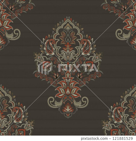 Motifs African boho paisley Floral Ikat pattern embroidery damask. Ethnic ikat floral Ethnic Indian Pattern Ikat pattern Ethnic Pattern.Damask indian floral Aztec embroidery border seamless patterns. 121881529