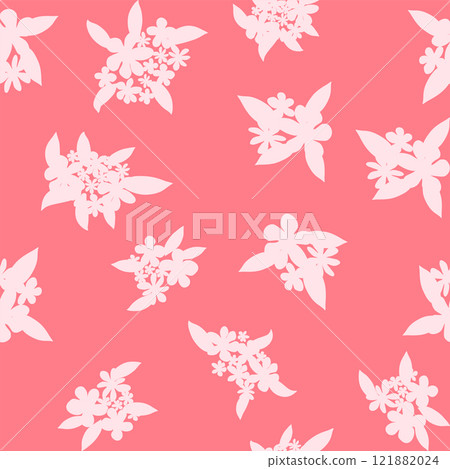 Decorative seamless vintage pattern in classic style with flowers and branches. Silhouettes of flowers, Two-color ornament in pastel colors, wedding 121882024