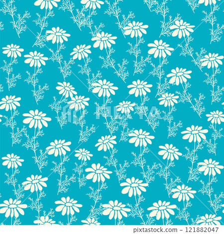 bicolor contour silhouette seamless pattern with flowers and leaves. Abstract floral spring, summer pastel pattern. bicolor contour silhouette seamless pattern with flowers and leaves. Abstract floral spring, summer pastel pattern. 121882047