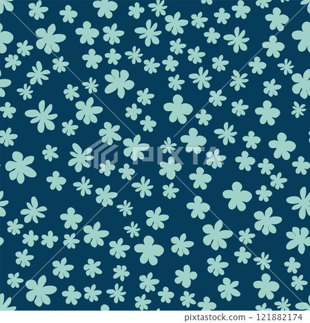 Decorative seamless vintage pattern in classic style with flowers and branches. Silhouettes of flowers, Two-color ornament in pastel colors, wedding Decorative seamless vintage pattern in classic style with flowers and branches. Silhouettes of flowers, Two-color ornament in pastel colors, wedding 121882174