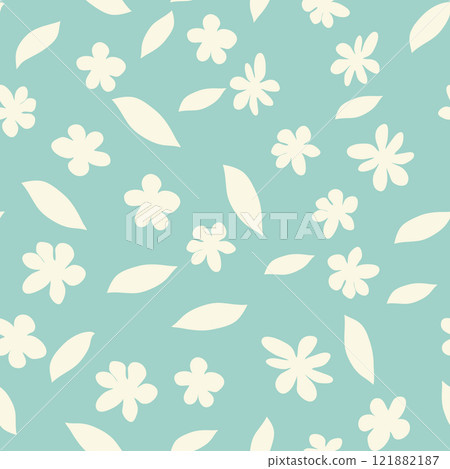 Decorative seamless vintage pattern in classic style with flowers and branches. Silhouettes of flowers, Two-color ornament in pastel colors, wedding Decorative seamless vintage pattern in classic style with flowers and branches. Silhouettes of flowers, Two-color ornament in pastel colors, wedding 121882187