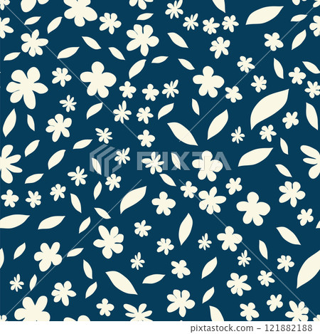 Decorative seamless vintage pattern in classic style with flowers and branches. Silhouettes of flowers, Two-color ornament in pastel colors, wedding 121882188
