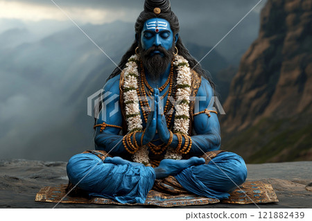 Meditative Shiva in the Mountains 121882439