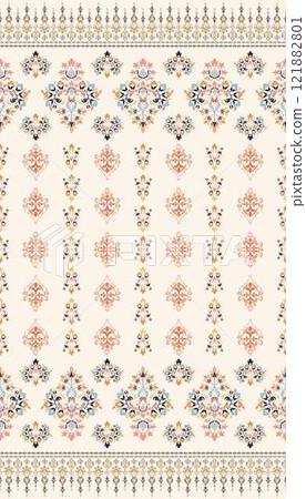 Motifs African boho paisley Floral Ikat pattern embroidery damask. Ethnic ikat floral Ethnic Indian Pattern Ikat pattern Ethnic Pattern.Damask indian floral Aztec embroidery border seamless patterns. 121882801