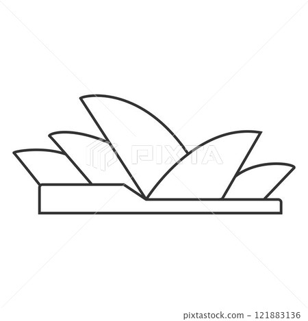 Line Art Sydney Opera House landmark symbol outline icon flat Line Art Sydney Opera House landmark symbol outline icon flat 121883136
