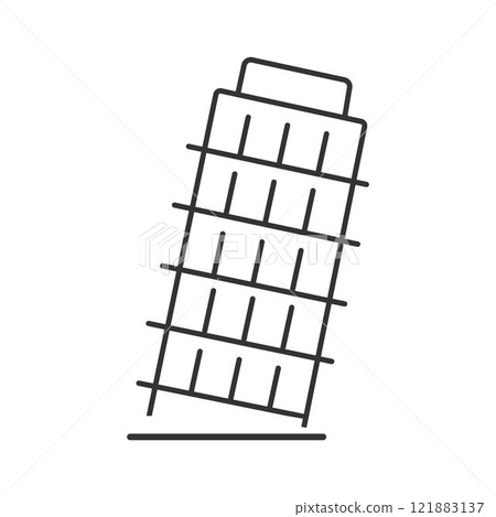 simple Pisa outline icon landmark of France symbol simple Pisa outline icon landmark of France symbol 121883137