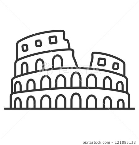 simple Colosseum Italy Rome landmark symbol outline icon flat simple Colosseum Italy Rome landmark symbol outline icon flat 121883138