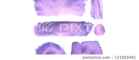 Abstract purple watercolor brush strokes and creative artistic textures on white 121883492