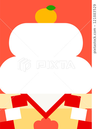 季節性的Kagami mochi插圖框架背景資料 121883529