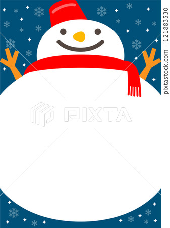 季節性雪人插圖框架背景資料 121883530