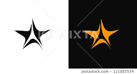 Dynamic Abstract Star Emblem on Contrasting Backgrounds Dynamic Abstract Star Emblem on Contrasting Backgrounds 121883554