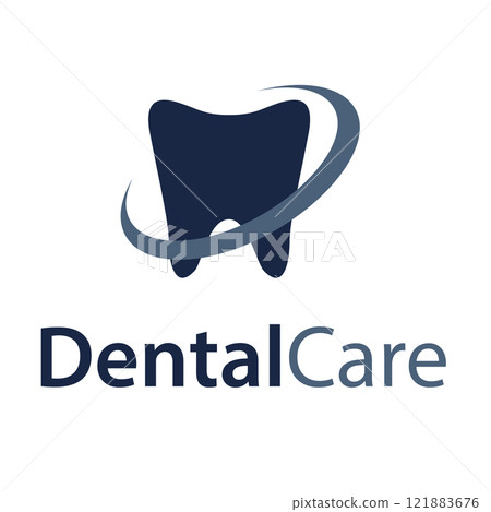 Dental care logo with arc Dental care logo with arc 121883676