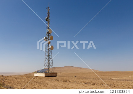 Communication tower stands tall in the vast landscape of Kunduz Province, Afghanistan Communication tower stands tall in the vast landscape of Kunduz Province, Afghanistan 121883834