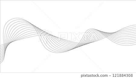 Abstract background with wavy lines. Vector illustration of smooth wave blend lines for modern design projects. 121884308
