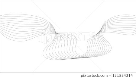 Abstract background with wavy lines. Wavy blend lines. Vector illustration for modern design projects. 121884314