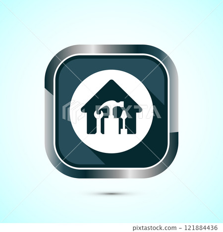 House repair icon design illustration. Home remodeling, repair or maintenance sign. Button design 121884436