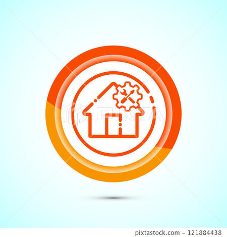 House repair icon design illustration. Home remodeling, repair or maintenance sign. Button design House repair icon design illustration. Home remodeling, repair or maintenance sign. Button design 121884438