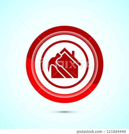 House repair icon design illustration. Home remodeling, repair or maintenance sign. Button design House repair icon design illustration. Home remodeling, repair or maintenance sign. Button design 121884440