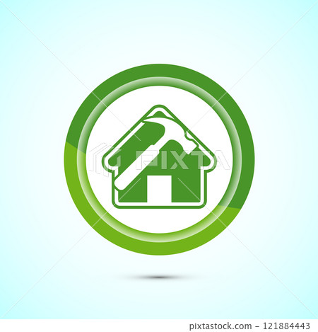 House repair icon design illustration. Home remodeling, repair or maintenance sign. Button design House repair icon design illustration. Home remodeling, repair or maintenance sign. Button design 121884443