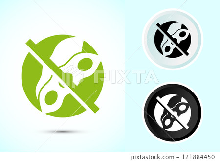 Soy or soya free icon design illustration. Soy allergen free product food sign 121884450