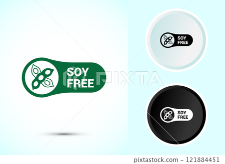 Soy or soya free icon design illustration. Soy allergen free product food sign 121884451