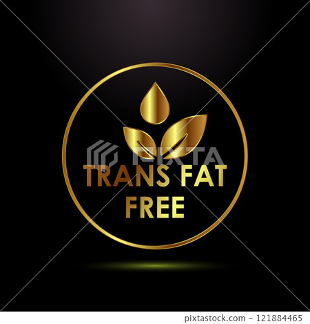 Trans fat free icon design illustration, Zero trans fat icon for healthy concept Trans fat free icon design illustration, Zero trans fat icon for healthy concept 121884465