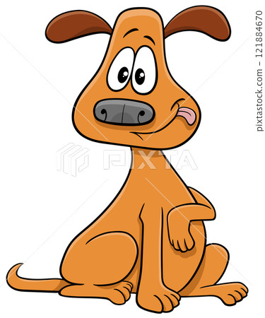 funny cartoon dog comic animal character 121884670