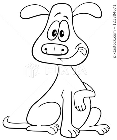funny cartoon dog comic animal character coloring page funny cartoon dog comic animal character coloring page 121884671