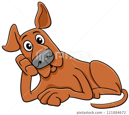 funny cartoon brown dog animal character funny cartoon brown dog animal character 121884672